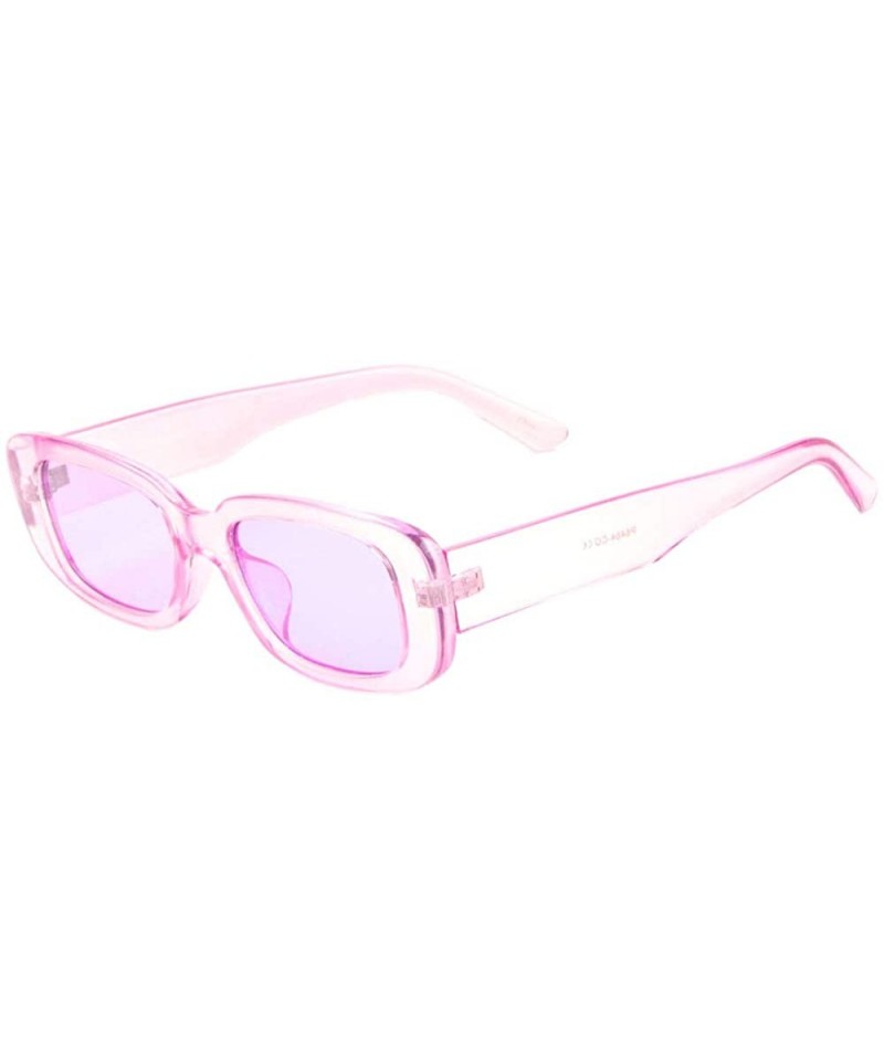 Square Crystal Color Square Thick Plastic Frame Sunglasses - Purple - CH1983IXAMW $27.00
