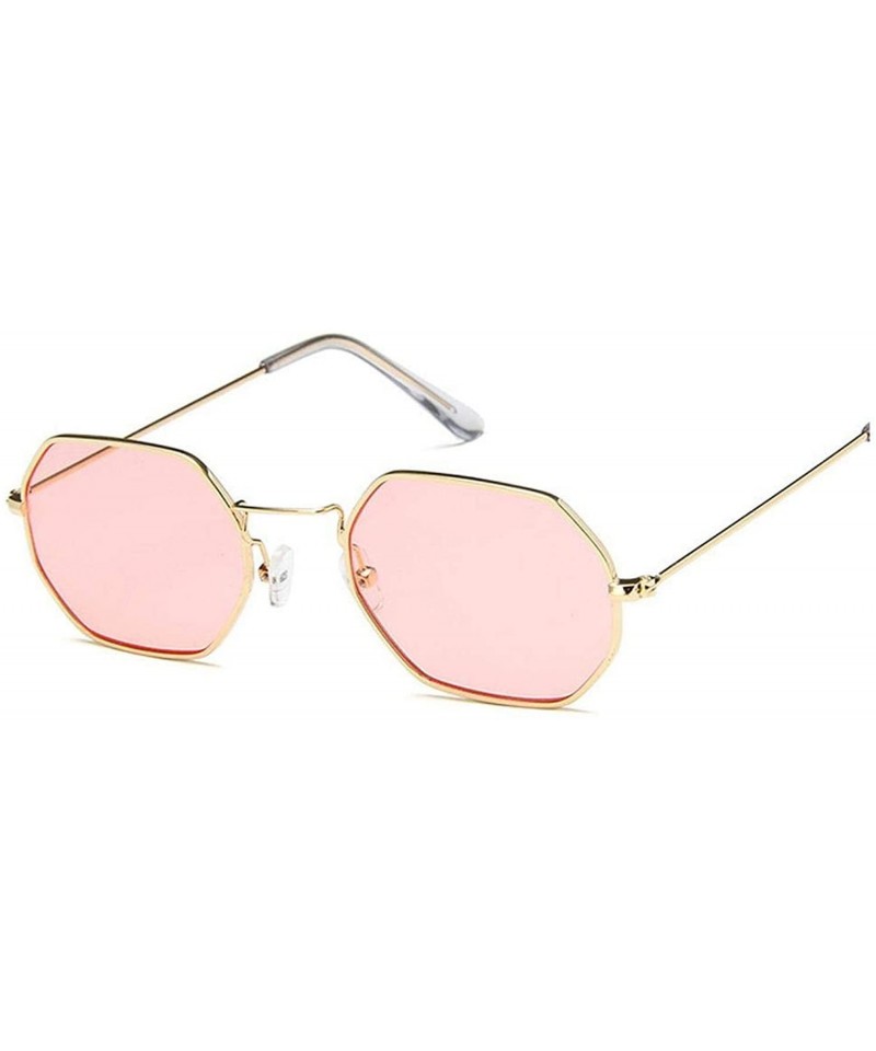 Square 2019 Square Sunglasses Women Retro Fashion Rose Gold Sun Glasses Female Brand Transparent Ladies - Gold Pink - C919853...