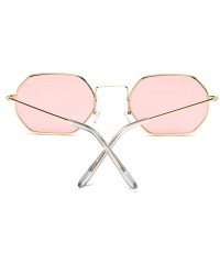 Square 2019 Square Sunglasses Women Retro Fashion Rose Gold Sun Glasses Female Brand Transparent Ladies - Gold Pink - C919853...
