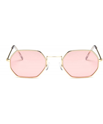 Square 2019 Square Sunglasses Women Retro Fashion Rose Gold Sun Glasses Female Brand Transparent Ladies - Gold Pink - C919853...