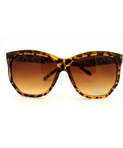 Cat Eye Rhinestone Black Cat Eye Sunglasses Smoke Lens 80351RS - Geometric Tortoise - C811F9TGOIB $18.85