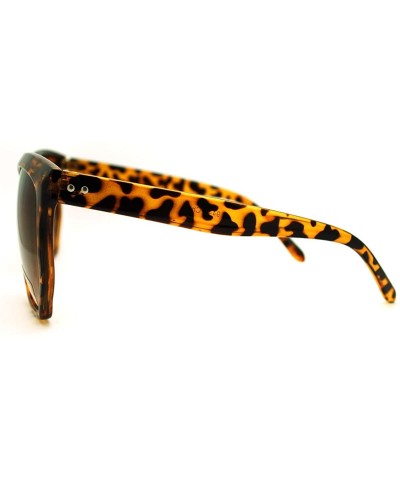 Cat Eye Rhinestone Black Cat Eye Sunglasses Smoke Lens 80351RS - Geometric Tortoise - C811F9TGOIB $11.88