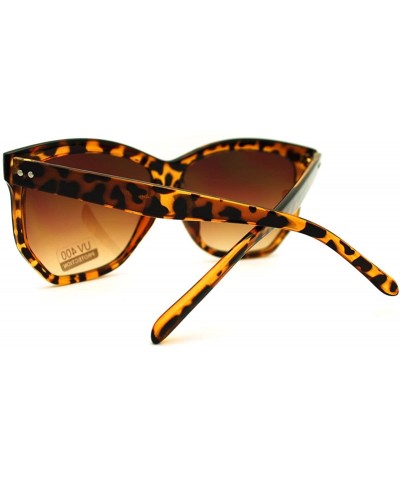 Cat Eye Rhinestone Black Cat Eye Sunglasses Smoke Lens 80351RS - Geometric Tortoise - C811F9TGOIB $11.88