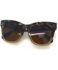 Oversized Womens Oversized Fashion Sunglasses Big Flat Square Frame UV 400 With Microfiber Case - Tortoise-gold Fade - CI18OG...