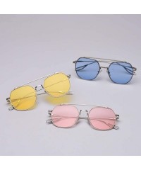 Square Korean Style Sunglasses Women Clear Color Square Sun Glasses for Men Metal Frame - Silver With Clear - C518WZR4ZY7 $21.50