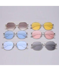 Square Korean Style Sunglasses Women Clear Color Square Sun Glasses for Men Metal Frame - Silver With Clear - C518WZR4ZY7 $21.50