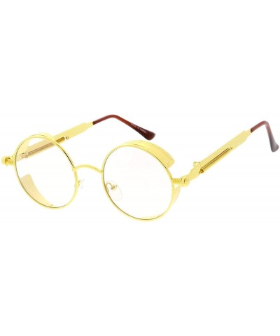 Round SteamPunk Shield Brow Fashion Round Frame Sunglasses Ver 2.0 - Clear - CY18U0OKSE6 $20.42