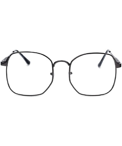 Square 3178 Metal Wire Frame Oversized Angular Round Eyeglasses - Grey - CI12F40TPCB $18.42