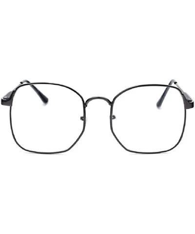 Square 3178 Metal Wire Frame Oversized Angular Round Eyeglasses - Grey - CI12F40TPCB $8.23