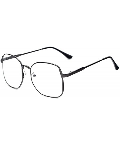 Square 3178 Metal Wire Frame Oversized Angular Round Eyeglasses - Grey - CI12F40TPCB $16.69