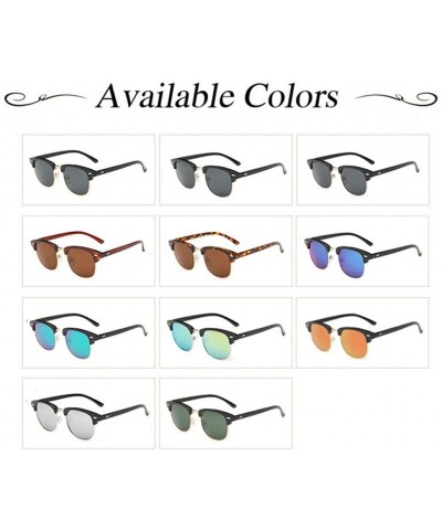 Square Fashion Men Square Sun Glasses Mirror Coating Brand Designer Vintage Women Semi-rimless Decration Sunglasses - C918RTI...