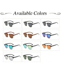 Square Fashion Men Square Sun Glasses Mirror Coating Brand Designer Vintage Women Semi-rimless Decration Sunglasses - C918RTI...