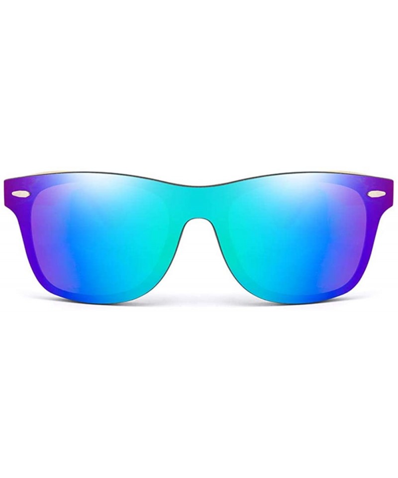 Oversized Wooden sunglasses men's ladies square bamboo mirror sunglasses oversized retro - Kp8849-c4 - CA190KC2CTL $45.44