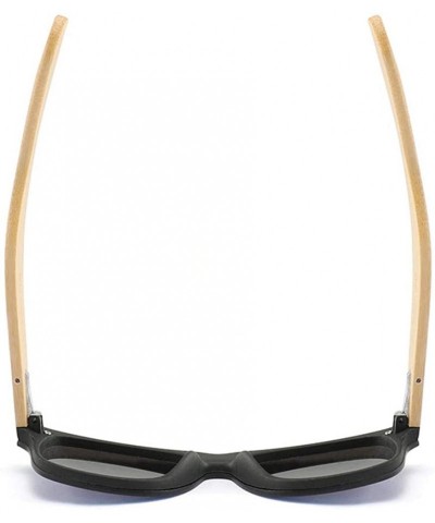 Oversized Wooden sunglasses men's ladies square bamboo mirror sunglasses oversized retro - Kp8849-c4 - CA190KC2CTL $45.44