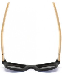 Oversized Wooden sunglasses men's ladies square bamboo mirror sunglasses oversized retro - Kp8849-c4 - CA190KC2CTL $45.44
