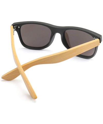 Oversized Wooden sunglasses men's ladies square bamboo mirror sunglasses oversized retro - Kp8849-c4 - CA190KC2CTL $23.60