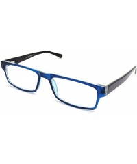 Rectangular Acetate Temple Reading Glasses 1934 50mm (small) - Blue Lime - C012CUSCSFL $21.80