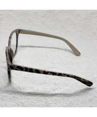 Square Oversized Big Round Horn Rimmed Eye Glasses Clear Lens Oval Frame Non Prescription - Beige Leopard 92815 - CS18ZIINLST...