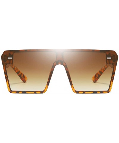 Oversized Chic Womens Rectangle Sunglasses Outdoor Party Tinted Lens Eyewear UV Protection - Brown - CR190DOAO23 $8.85