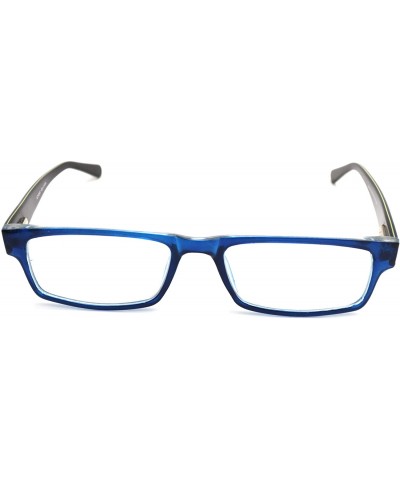 Rectangular Acetate Temple Reading Glasses 1934 50mm (small) - Blue Lime - C012CUSCSFL $51.76