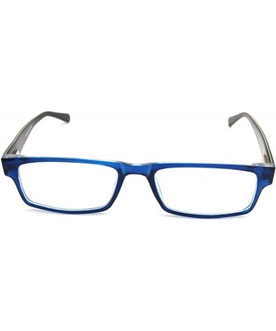 Rectangular Acetate Temple Reading Glasses 1934 50mm (small) - Blue Lime - C012CUSCSFL $21.80