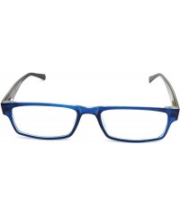 Rectangular Acetate Temple Reading Glasses 1934 50mm (small) - Blue Lime - C012CUSCSFL $21.80