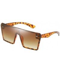 Oversized Chic Womens Rectangle Sunglasses Outdoor Party Tinted Lens Eyewear UV Protection - Brown - CR190DOAO23 $8.85