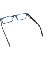 Rectangular Acetate Temple Reading Glasses 1934 50mm (small) - Blue Lime - C012CUSCSFL $21.80