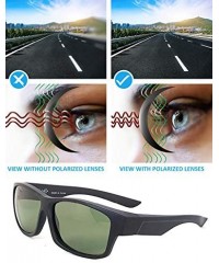 Wrap Fit Over Polarized Sunglasses Driving Clip on Sunglasses to Wear Over Prescription Glasses - Black-green - CO18SGEXIDG $...