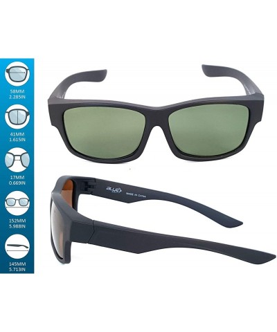 Wrap Fit Over Polarized Sunglasses Driving Clip on Sunglasses to Wear Over Prescription Glasses - Black-green - CO18SGEXIDG $...