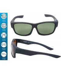 Wrap Fit Over Polarized Sunglasses Driving Clip on Sunglasses to Wear Over Prescription Glasses - Black-green - CO18SGEXIDG $...