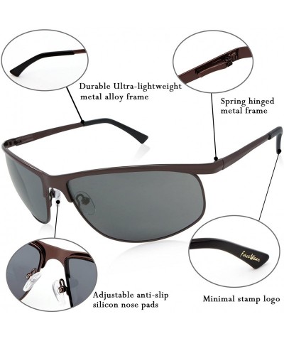 Sport Designer Fashion Sports Sunglasses for Baseball Cycling Fishing Golf Metal Frame - CQ18ET4I2QL $33.52