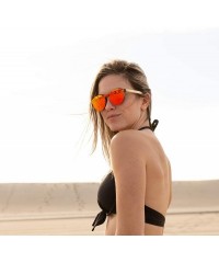Round Bamboo Wood Sunglasses for Men and Women - Flat Retro Rimmed Wooden Sunglasses - Gold - CF18WRQCSOA $31.83