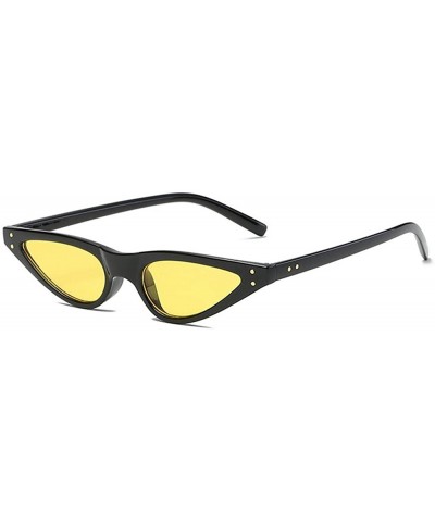 Cat Eye Sunglasses Transparent Polarized Protection - Yellow - CA18UUSCO3N $16.71