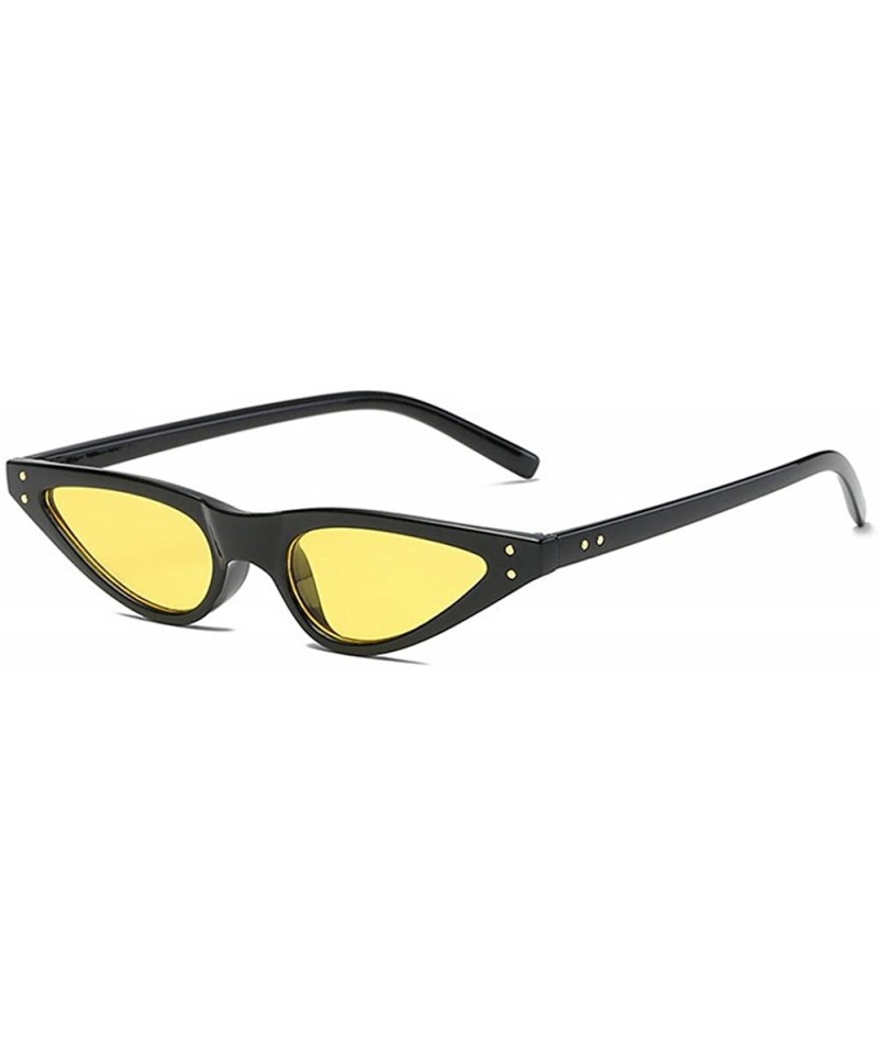 Cat Eye Sunglasses Transparent Polarized Protection - Yellow - CA18UUSCO3N $8.81