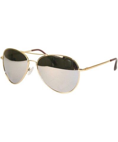 Aviator Classic Tear Drop Mirror Lens Aviator Sunglasses (Gold / Mirror) - C5113D0L0G9 $8.63