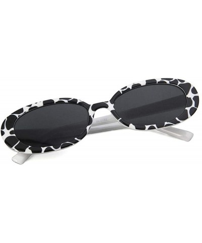 Oval Sunglasses New Trend Personaltiy Small Oval Frame Travel Outdoor Stripe Sun 8 - 6 - CM18YQN55K8 $17.43