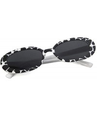 Oval Sunglasses New Trend Personaltiy Small Oval Frame Travel Outdoor Stripe Sun 8 - 6 - CM18YQN55K8 $10.64