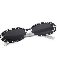 Oval Sunglasses New Trend Personaltiy Small Oval Frame Travel Outdoor Stripe Sun 8 - 6 - CM18YQN55K8 $17.43
