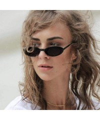 Oval Sunglasses New Trend Personaltiy Small Oval Frame Travel Outdoor Stripe Sun 8 - 6 - CM18YQN55K8 $17.43