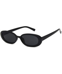 Oval Sunglasses New Trend Personaltiy Small Oval Frame Travel Outdoor Stripe Sun 8 - 6 - CM18YQN55K8 $10.64