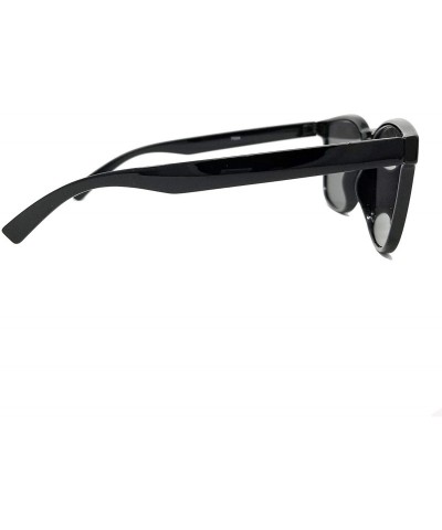 Square Retro Modern style Horn Rimmed Flat lens IL1018 - Matte Black/ Black - CX18LEI3QIM $21.34