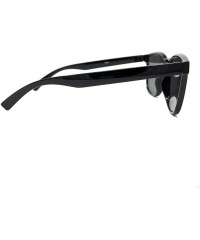 Square Retro Modern style Horn Rimmed Flat lens IL1018 - Matte Black/ Black - CX18LEI3QIM $21.34