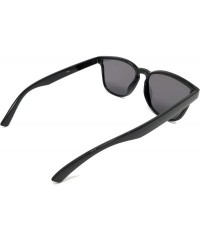 Square Retro Modern style Horn Rimmed Flat lens IL1018 - Matte Black/ Black - CX18LEI3QIM $21.34