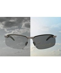 Rectangular Photochromic Lens Disguised polarized Mens driving classic sunglasses - Black - CU189Z5USN5 $32.56