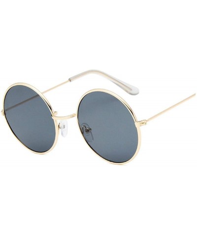 Oval Round Small Sunglasses Women Er Vintage Metal Cheap Sun Glasses Female Retro Circle Eyewear - Goldgray - CC198AHW2OD $21.99