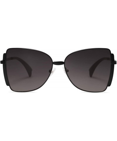 Butterfly Sunglasses for Women Butterfly Sunglasses UV400 ALLY SJ1123 - C1 Black Frame/Gradient Grey Lens - C9193L09HQ9 $14.22