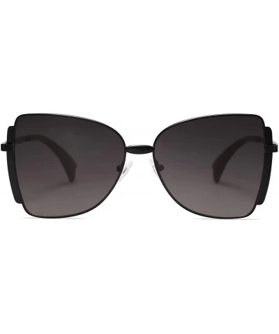 Butterfly Sunglasses for Women Butterfly Sunglasses UV400 ALLY SJ1123 - C1 Black Frame/Gradient Grey Lens - C9193L09HQ9 $14.22