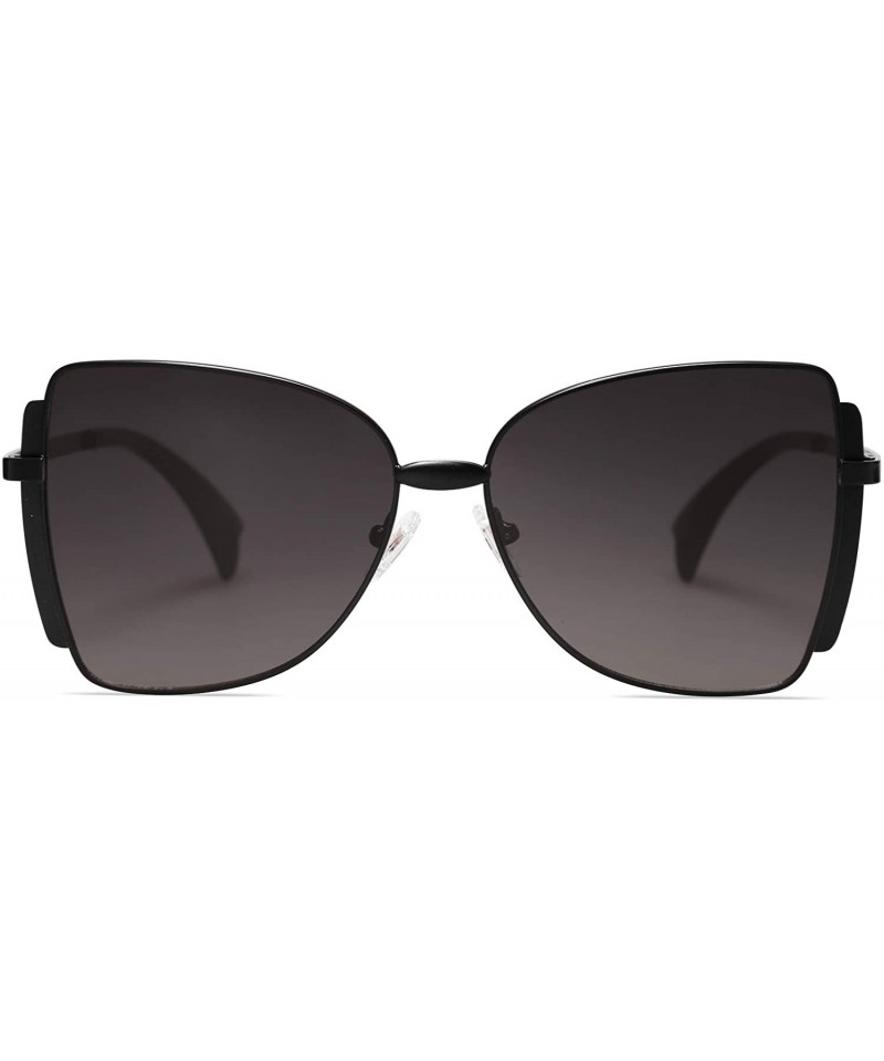 Butterfly Sunglasses for Women Butterfly Sunglasses UV400 ALLY SJ1123 - C1 Black Frame/Gradient Grey Lens - C9193L09HQ9 $34.41