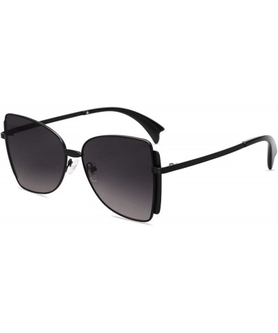 Butterfly Sunglasses for Women Butterfly Sunglasses UV400 ALLY SJ1123 - C1 Black Frame/Gradient Grey Lens - C9193L09HQ9 $34.87
